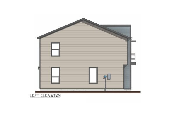100316GHR_Elevation_Left_1699028736 Modern Duplex House Plan with 3-Bed, 3-Bath Units - Architectural Designs