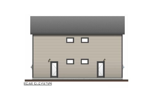 100316GHR_Elevation_Rear_1699028736 Modern Duplex House Plan with 3-Bed, 3-Bath Units - Architectural Designs
