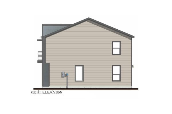 100316GHR_Elevation_Right_1699028736 Modern Duplex House Plan with 3-Bed, 3-Bath Units - Architectural Designs