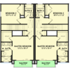 100316GHR_F2_1699028730 Modern Duplex House Plan with 3-Bed, 3-Bath Units - Architectural Designs