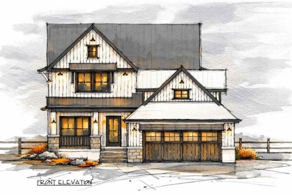 Modern Farmhouse House Plan with 3 Bedrooms and Versatile Bonus Room