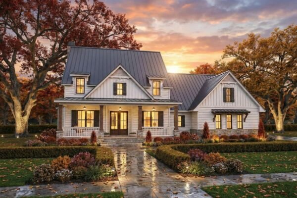 16919WG-002-Exterior-Render_1770993273 Country Craftsman House Plan with 2-Story Great Room and Upstairs Game Room