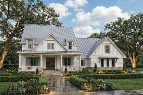 16919WG-004-Exterior-Render_1771340867 Country Craftsman House Plan with 2-Story Great Room and Upstairs Game Room