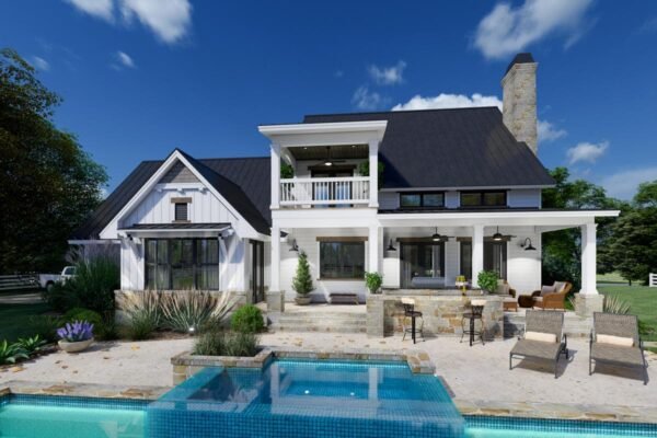 16919WG_005_1592486781 Country Craftsman House Plan with 2-Story Great Room and Upstairs Game Room