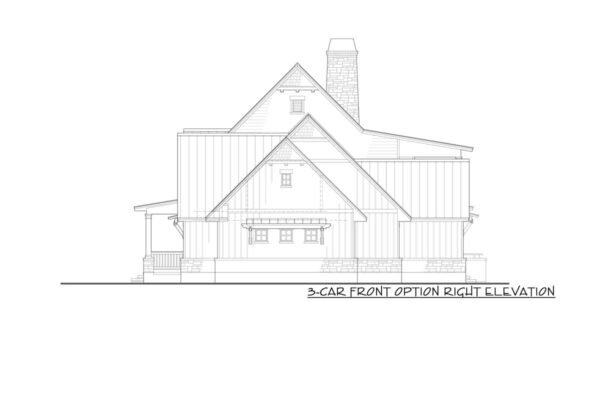 16919WG_Right-Front3Car_1616084568 Country Craftsman House Plan with 2-Story Great Room and Upstairs Game Room