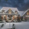 16919WG_christmas-rendering_1670423183 Country Craftsman House Plan with 2-Story Great Room and Upstairs Game Room