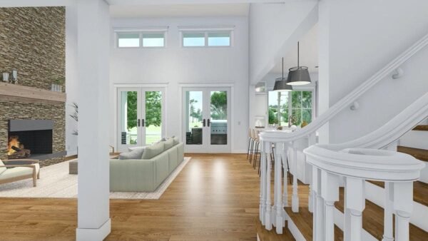 16919WG_int_001_1604339530 Country Craftsman House Plan with 2-Story Great Room and Upstairs Game Room