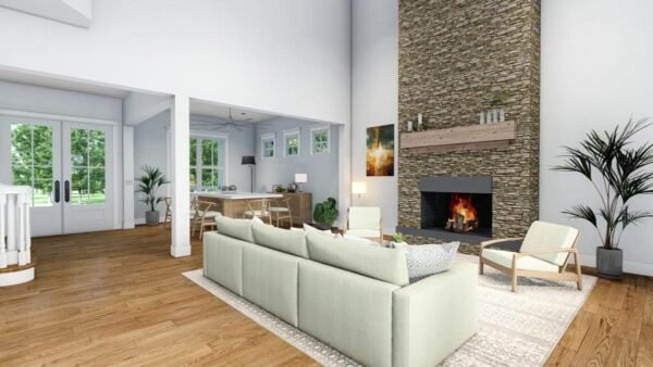 16919WG_int_003_1604339531 Country Craftsman House Plan with 2-Story Great Room and Upstairs Game Room