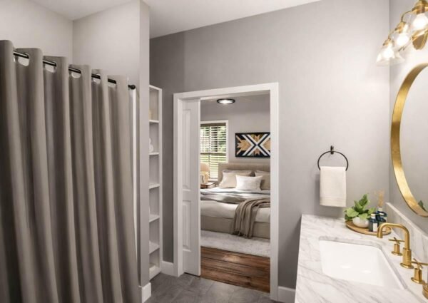 Ranch Style Duplex House Plan with Six Bedrooms and Twin Garages