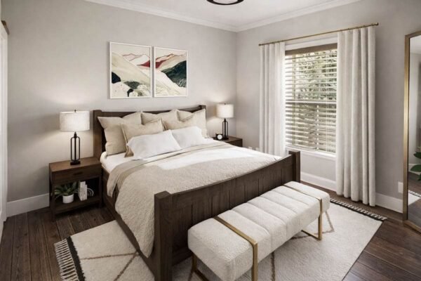 Ranch Style Duplex House Plan with Six Bedrooms and Twin Garages