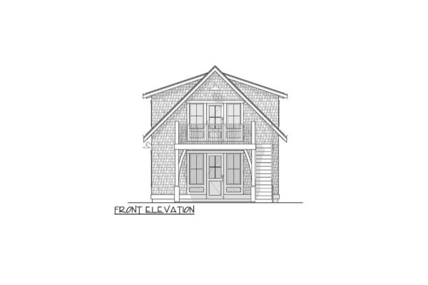 270081AF_Front_1691681422 Carriage House Plan with 1-Bed Apartment