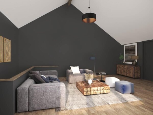 Modern Barndominium Plan with Indoor Sports Court and Vaulted Loft