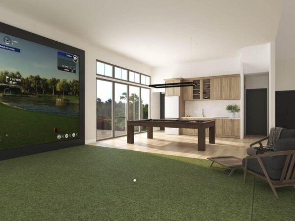 Modern Barndominium Plan with Indoor Sports Court and Vaulted Loft