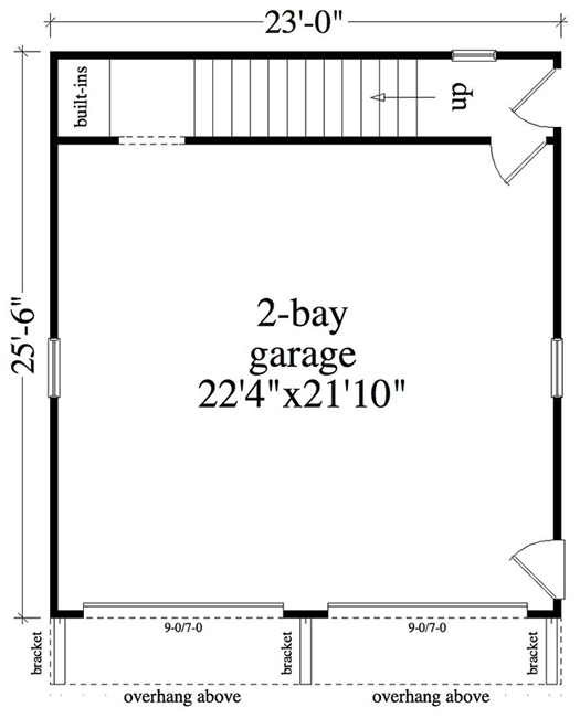 29887rl_f1_1691606532 Snazzy-Looking 610 Sq Ft 2-Car Garage with 507 Sq Ft Apartment Above