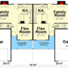 42727DB_F1_1696434382 New American Duplex House Plan with 3 Bed 2 Car Units Under 1500 Square Feet