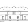 42727DB_Rear_1696434389 New American Duplex House Plan with 3 Bed 2 Car Units Under 1500 Square Feet