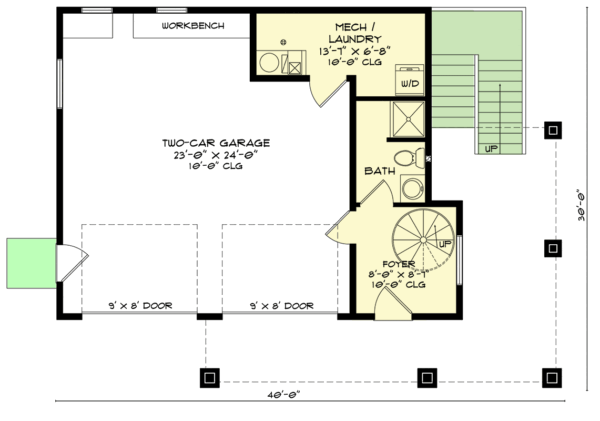 520032RKY_FP1_1738342254 2-Bed Modern Carriage House with Workshop - 1006 Sq Ft