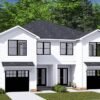 Two-Story Traditional Duplex house Plan with Dual Laundry - 1447 Sq Ft Per Unit