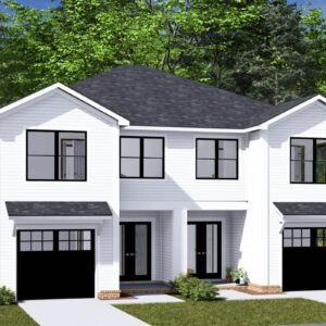 Two-Story Traditional Duplex house Plan with Dual Laundry - 1447 Sq Ft Per Unit