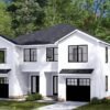 Two-Story Traditional Duplex house Plan with Dual Laundry - 1447 Sq Ft Per Unit