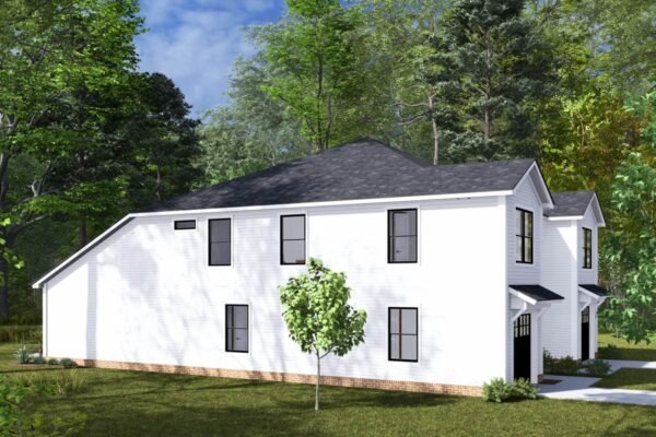 Two-Story Traditional Duplex house Plan with Dual Laundry - 1447 Sq Ft Per Unit