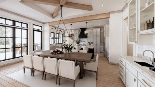 56547SM-interior-rendering-004-Dining-Room-1_1729028564 4-Bed Modern Farmhouse Plan with Outdoor Kitchen and Fireplace - 3877 Sq Ft