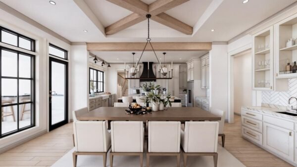 56547SM-interior-rendering-005-Dining-Room-2_1729028564 4-Bed Modern Farmhouse Plan with Outdoor Kitchen and Fireplace - 3877 Sq Ft