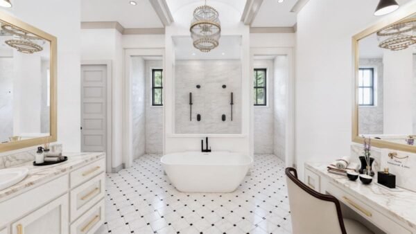 56547SM-interior-rendering-013-Master-Bathroom-1_1729028569 4-Bed Modern Farmhouse Plan with Outdoor Kitchen and Fireplace - 3877 Sq Ft