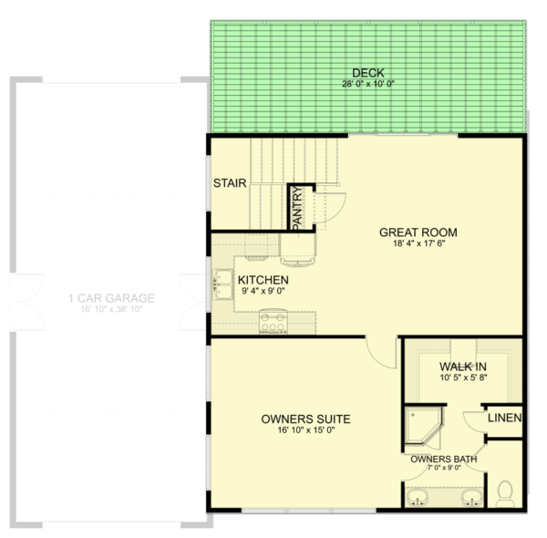61398UT_FL-2_1675801779 1200 Square Foot Modern Garage Apartment with 3-Car Capacity
