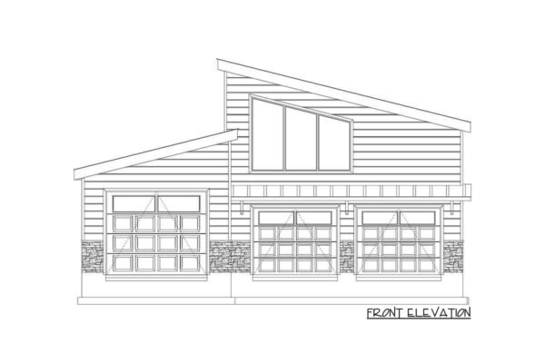 61398UT_Front_1675802386 1200 Square Foot Modern Garage Apartment with 3-Car Capacity
