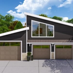 61398UT_Render-01_1675801761 1200 Square Foot Modern Garage Apartment with 3-Car Capacity