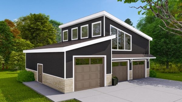 61398UT_Render-02_1675801761 1200 Square Foot Modern Garage Apartment with 3-Car Capacity