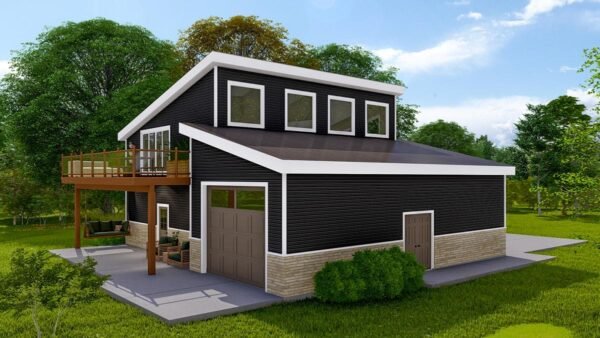 61398UT_Render-03_1675801762 1200 Square Foot Modern Garage Apartment with 3-Car Capacity