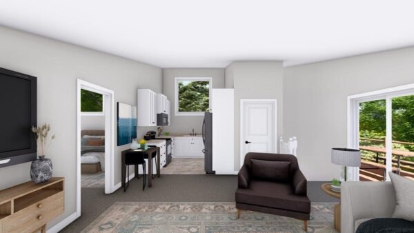 61398UT_Render-10_1675801763 1200 Square Foot Modern Garage Apartment with 3-Car Capacity