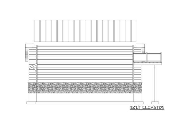61398UT_Right_1675802392 1200 Square Foot Modern Garage Apartment with 3-Car Capacity