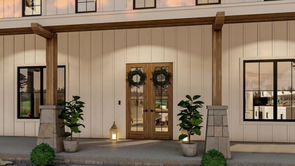 623034DJ_render_003_1629831386 4-Bedroom Modern Farmhouse Barndominium with Large Bonus Room Over Garage - 3205 Sq Ft