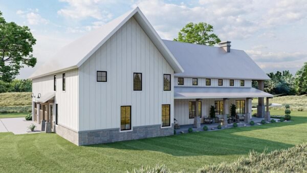 623034DJ_render_007_1629831388 4-Bedroom Modern Farmhouse Barndominium with Large Bonus Room Over Garage - 3205 Sq Ft