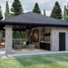62303DJ_Render05_1611763157 Poolhouse with Firepit, Fountains and 3-Side Access
