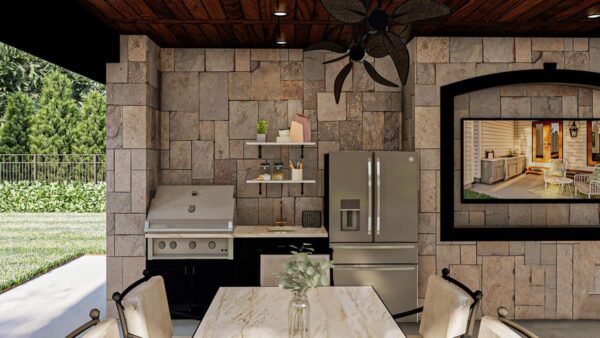 62303DJ_Render06_1611763157 Poolhouse with Firepit, Fountains and 3-Side Access