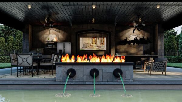 62303DJ_Render07_1611763158 Poolhouse with Firepit, Fountains and 3-Side Access