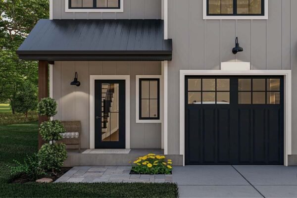 623050DJ-Front-Close_1635347446 Triplex House Plan with Matching 3 Bed, 2.5 Bath Units - 1464 Sq Ft Each