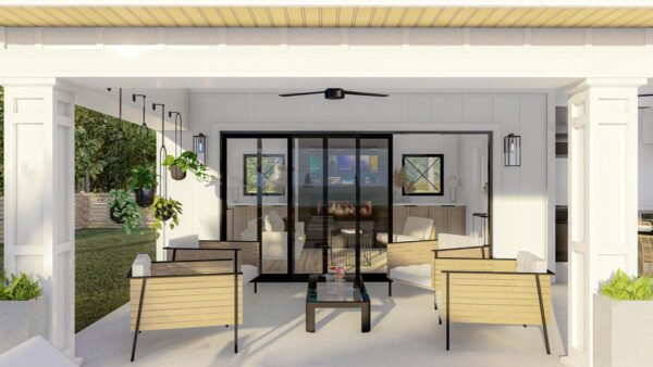 623073DJ_rendering_004_1646948522 Attractive Pool House with Large Covered Porch and a Fireplace