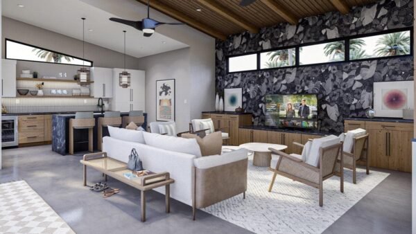 792 Square Foot Modern Pool House with Wet Bar and Lounge