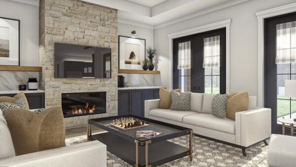 623216DJ_Render06_1680546607 3-Bed Transitional European House Plan with Vaulted Dining Area - 2703 Sq Ft