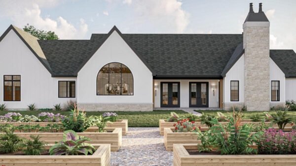 623216DJ_Render15_1680546611 3-Bed Transitional European House Plan with Vaulted Dining Area - 2703 Sq Ft