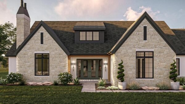 623216DJ_Render18_1680546614 3-Bed Transitional European House Plan with Vaulted Dining Area - 2703 Sq Ft