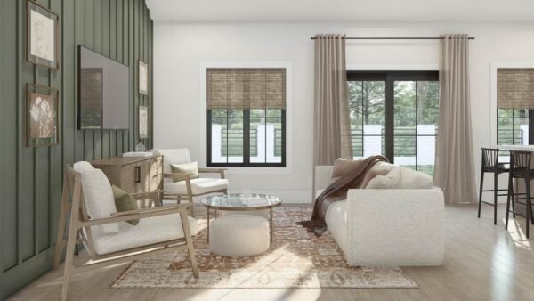 Multi Family House Plan with Two 1-Bed Matching Units Under 700 Sq Ft Each