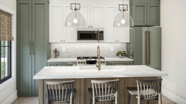 Multi Family House Plan with Two 1-Bed Matching Units Under 700 Sq Ft Each