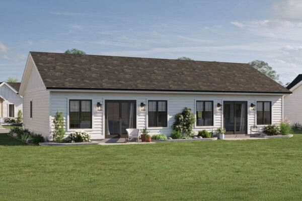 Multi Family House Plan with Two 1-Bed Matching Units Under 700 Sq Ft Each