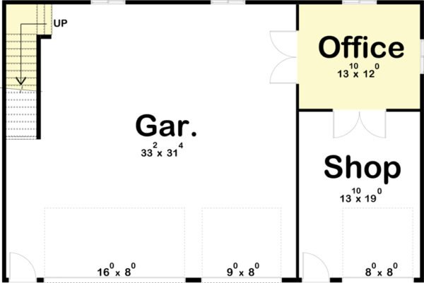 3-Car Craftsman Garage with Shop and Office Space